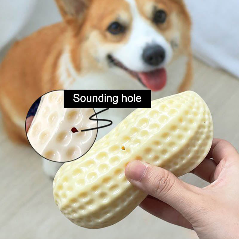 Peanut Squeaky Chew Toy - Pet Toy Collection