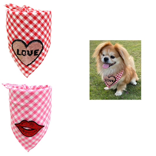 Love Paws Valentine's Triangular Bandana